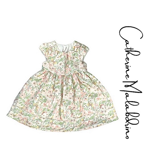 Catherine Malabdrino Ivory Off White Floral Satin Formal Toddler Dress Size 3T - Picture 1 of 12